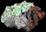 Malachite and Limonite Coated Quartz Cluster - Morocco #43814-1